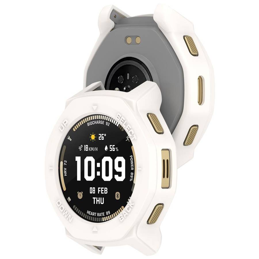 For Amazfit T-Rex 3 Pro 44mm Armor Hollow TPU Half Coverage Watch Protective Cover(White)