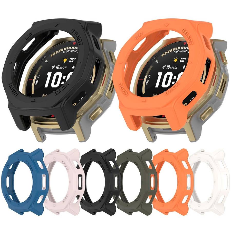 For Amazfit T-Rex 3 Pro 44mm Armor Hollow TPU Half Coverage Watch Protective Cover(White)