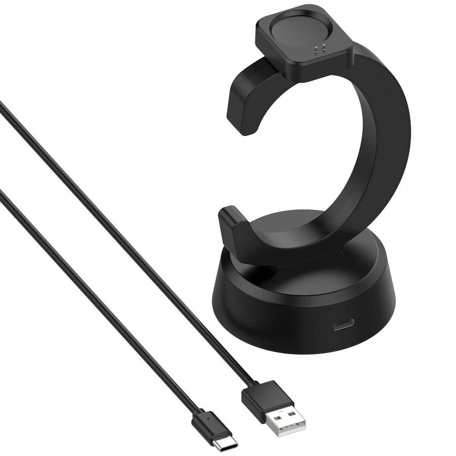 For Amazfit T-Rex 3 Pro C-Shaped Smart Watch Charging Stand Charging Dock Base(Black)