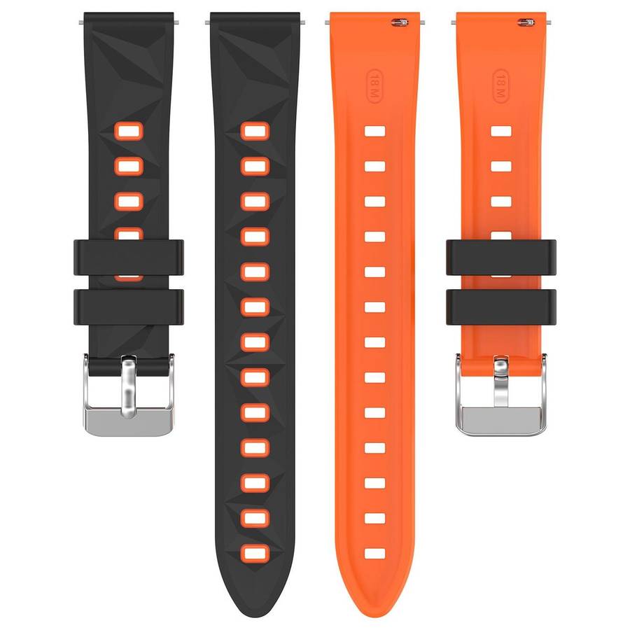 18mm Ice Crystal Texture Two Color Silicone Watch Band(Blue Yellow)