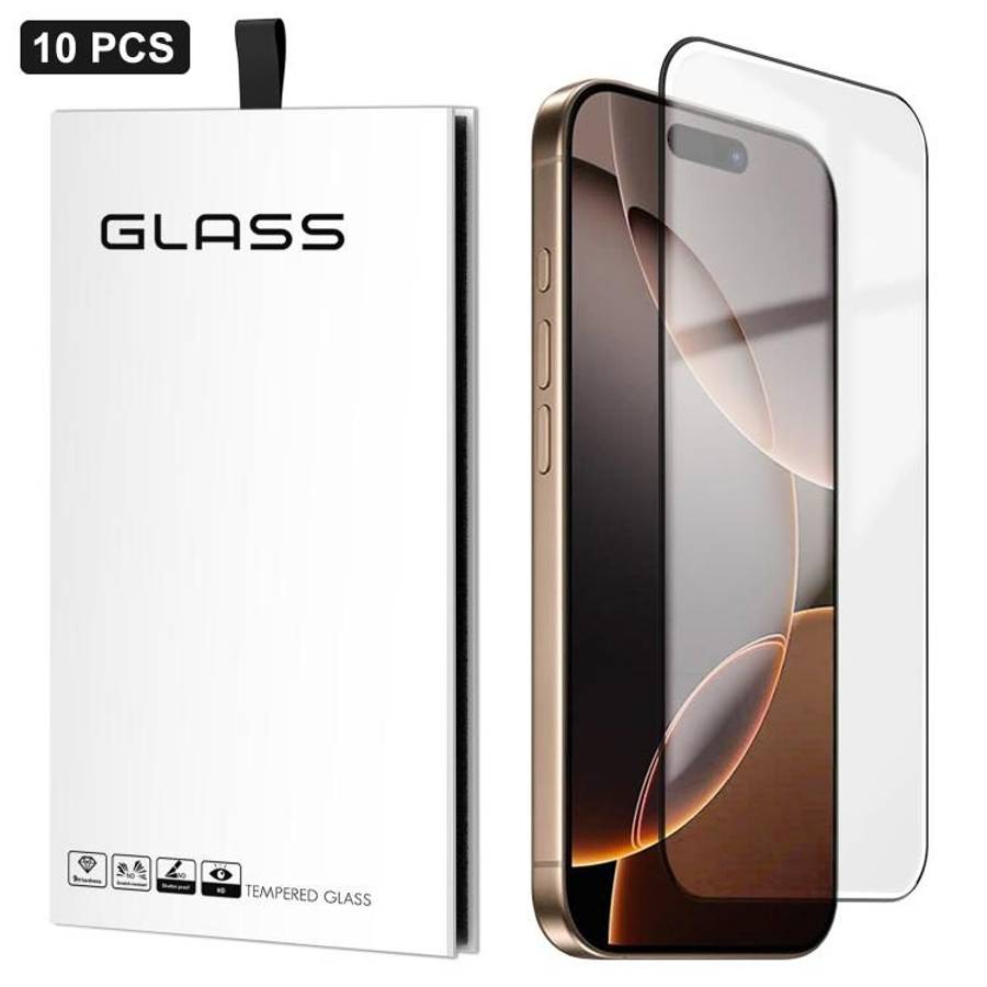 For iPhone 16 Pro Max 10pcs 0.18mm Ultra-Thin Ultrasonic HD Screen-Printed High-Aluminium Thick-Ge