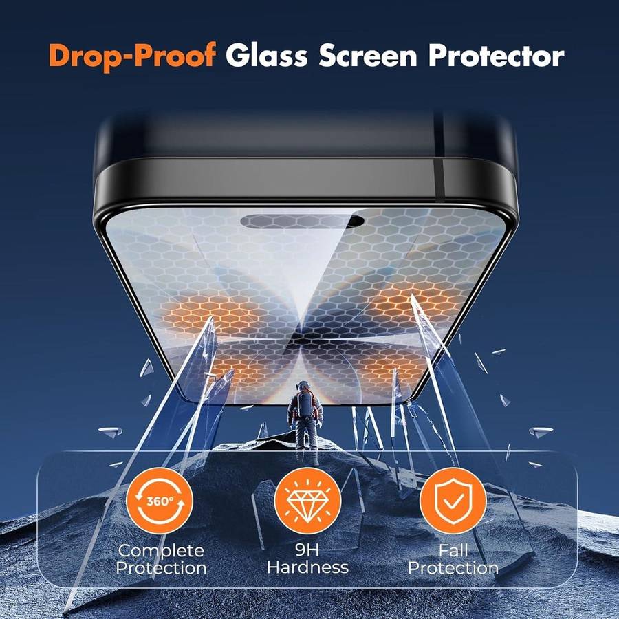 For iPhone 16 Pro Max 10pcs 0.18mm Ultra-Thin Ultrasonic HD Screen-Printed High-Aluminium Thick-Ge