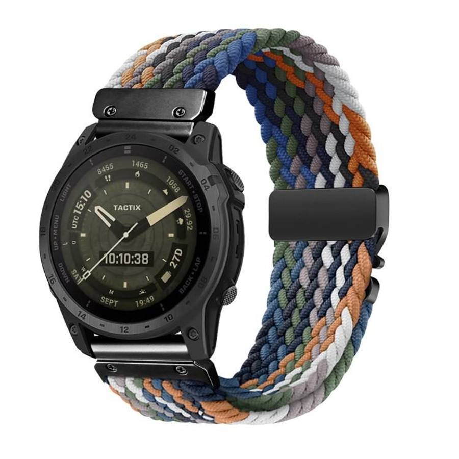 For Gamin 22mm Quick Release Parachute Buckle Woven Nylon Watch Band(Denim)