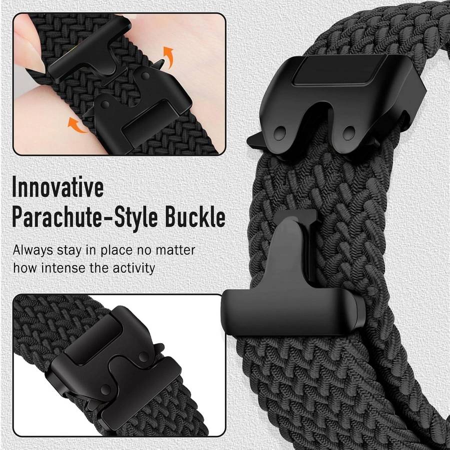 For Gamin 22mm Quick Release Parachute Buckle Woven Nylon Watch Band(Rainbow)