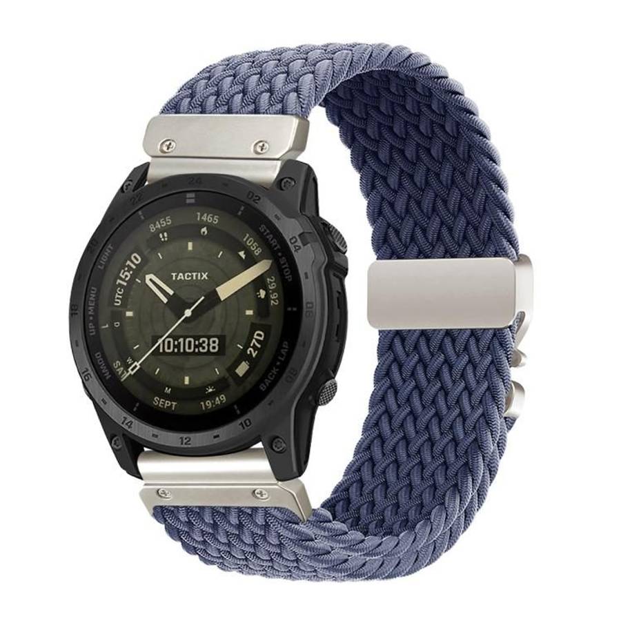 For Gamin 22mm Quick Release Parachute Buckle Woven Nylon Watch Band(Blue Grey)