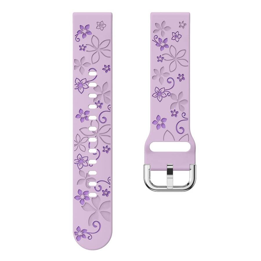 18mm Dual Color Engraved Silicone Watch Band(Lavender Purple)