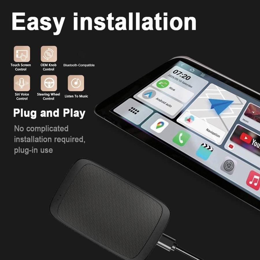 M65 2GB+16GB Car AI Box Android 11 Wireless CarPlay / Android Auto Smart Adapter