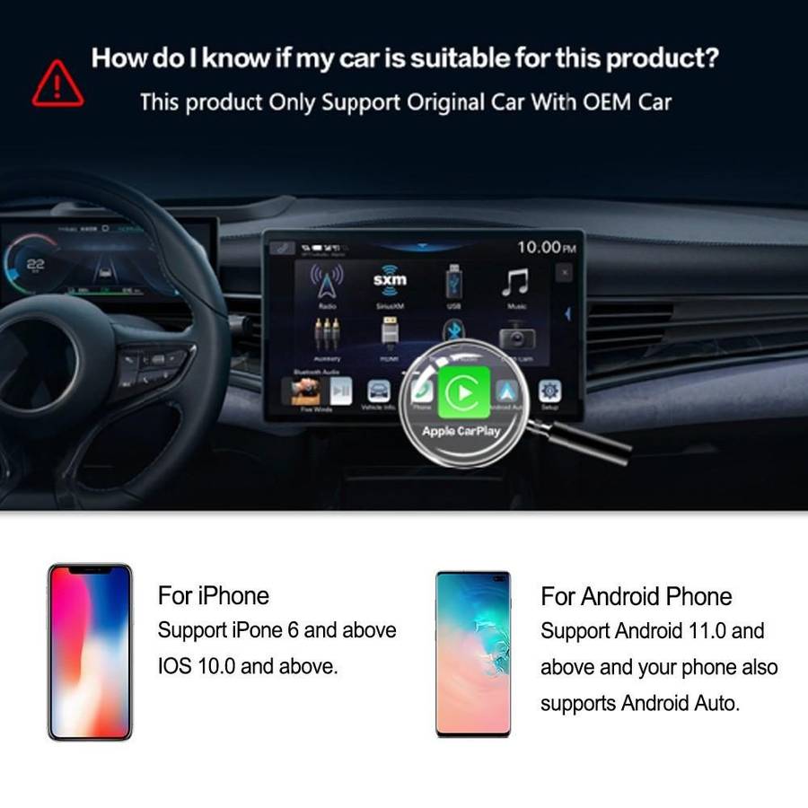 M65 2GB+16GB Car AI Box Android 11 Wireless CarPlay / Android Auto Smart Adapter
