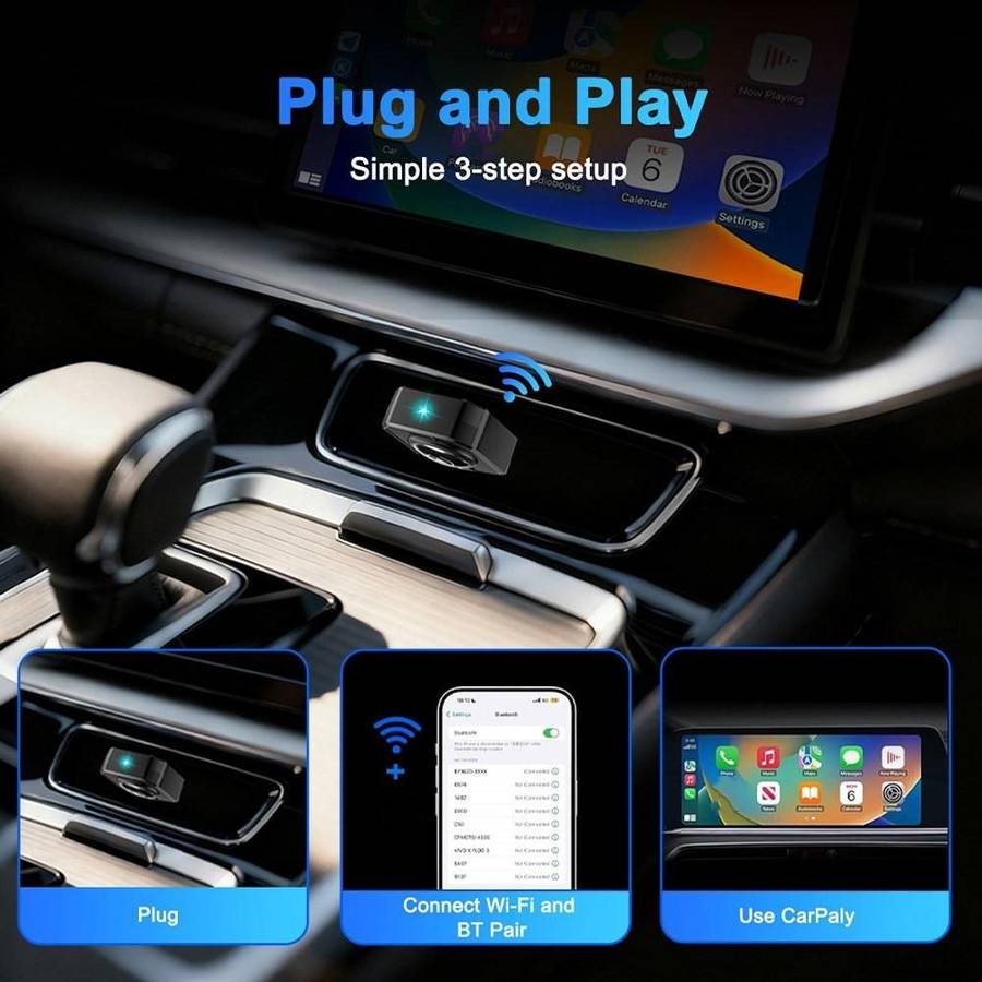M32 CarPlay / Android Auto Vehicles Wired to Wireless Converter 2 in 1 AI Box Wireless Car Adapter