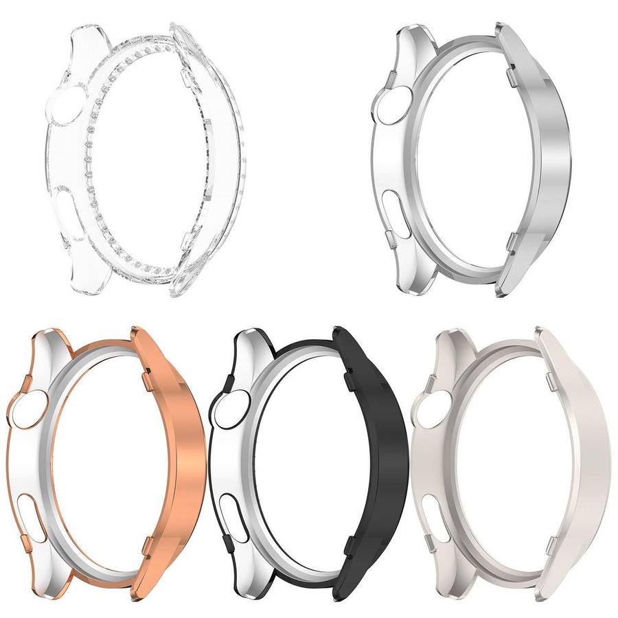 For Xiaomi Watch 5 Single Row Diamond Half Coverage Hollow PC Watch Pro ... (Electroplated Silver)