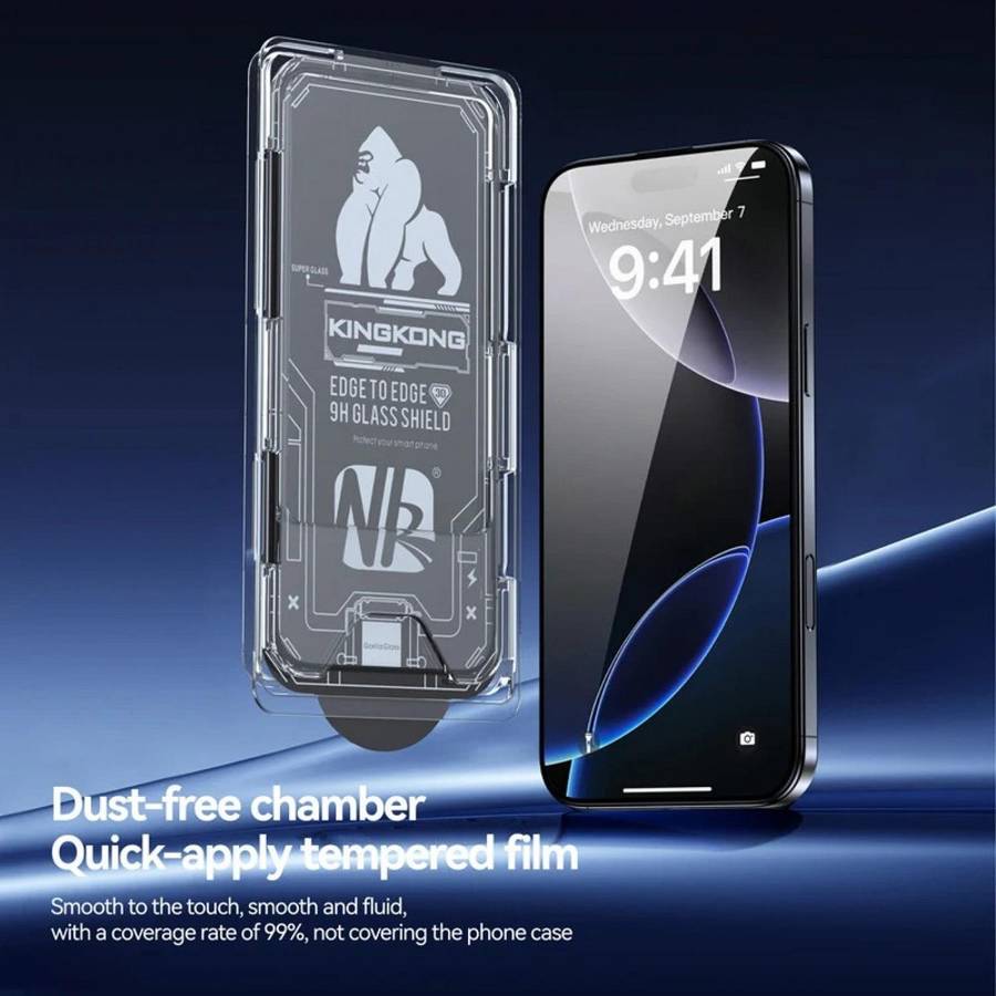 For iPhone 13 Pro 3pcs Easy Install Box Dust-Free 3D Curved Edge Privacy Electroplated Explosion-P