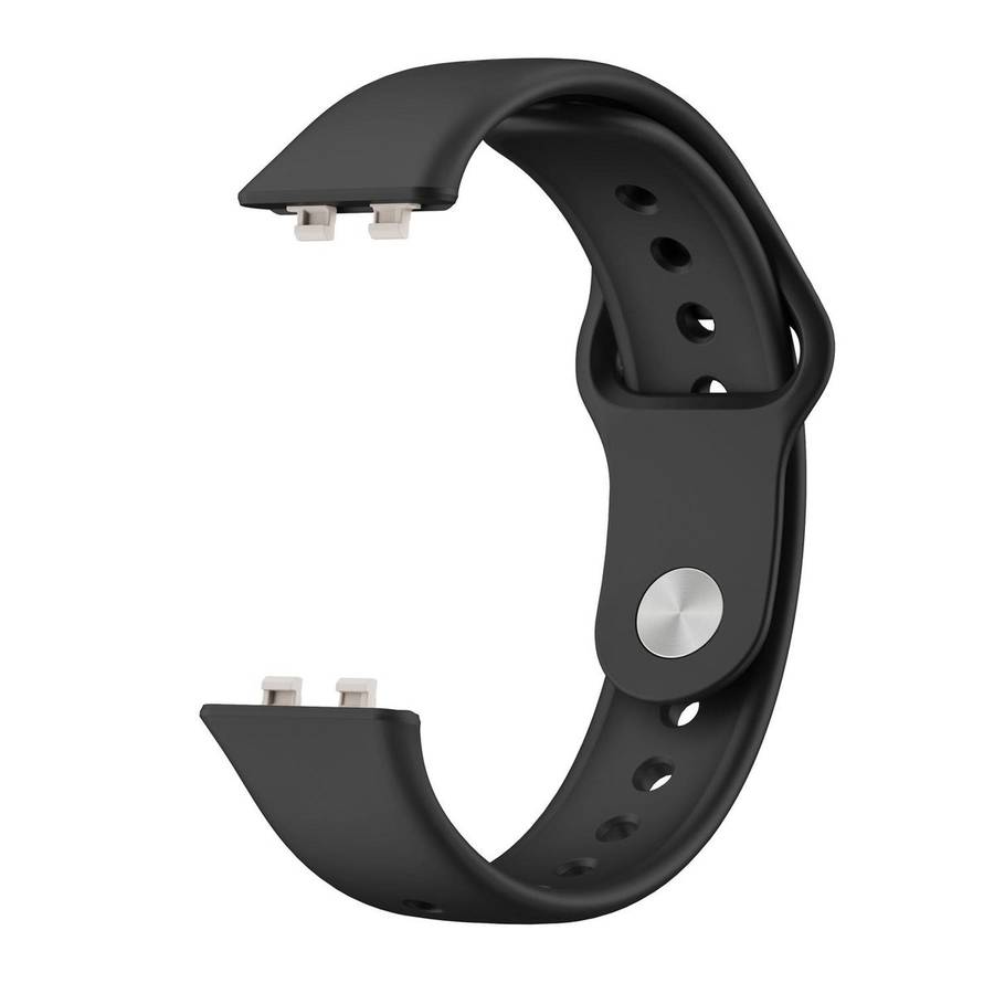 For Huawei Band 11 / Band 11 Pro Glossy Reverse Buckle Solid Color Silicone Watch Band(Black)