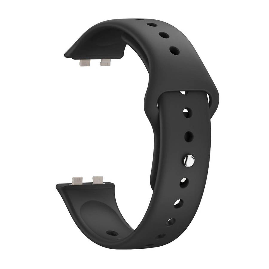 For Huawei Band 11 / Band 11 Pro Glossy Reverse Buckle Solid Color Silicone Watch Band(Black)