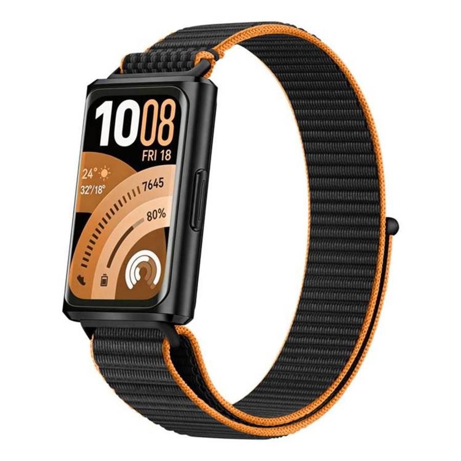 For Huawei Band 11 / Band 11 Pro Adjustable Nylon Hook And Loop Fastener Watc ... (Vibrant Orange)