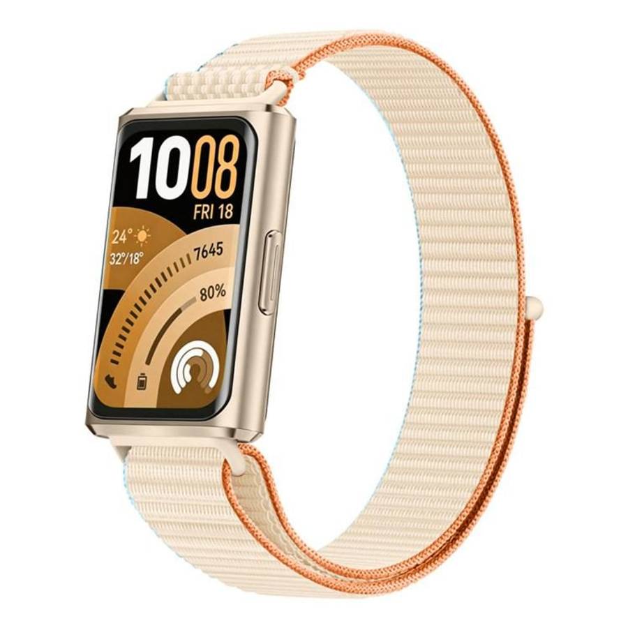 For Huawei Band 11 / Band 11 Pro Adjustable Nylon Hook And Loop Fastener Watch Band(Cream White)
