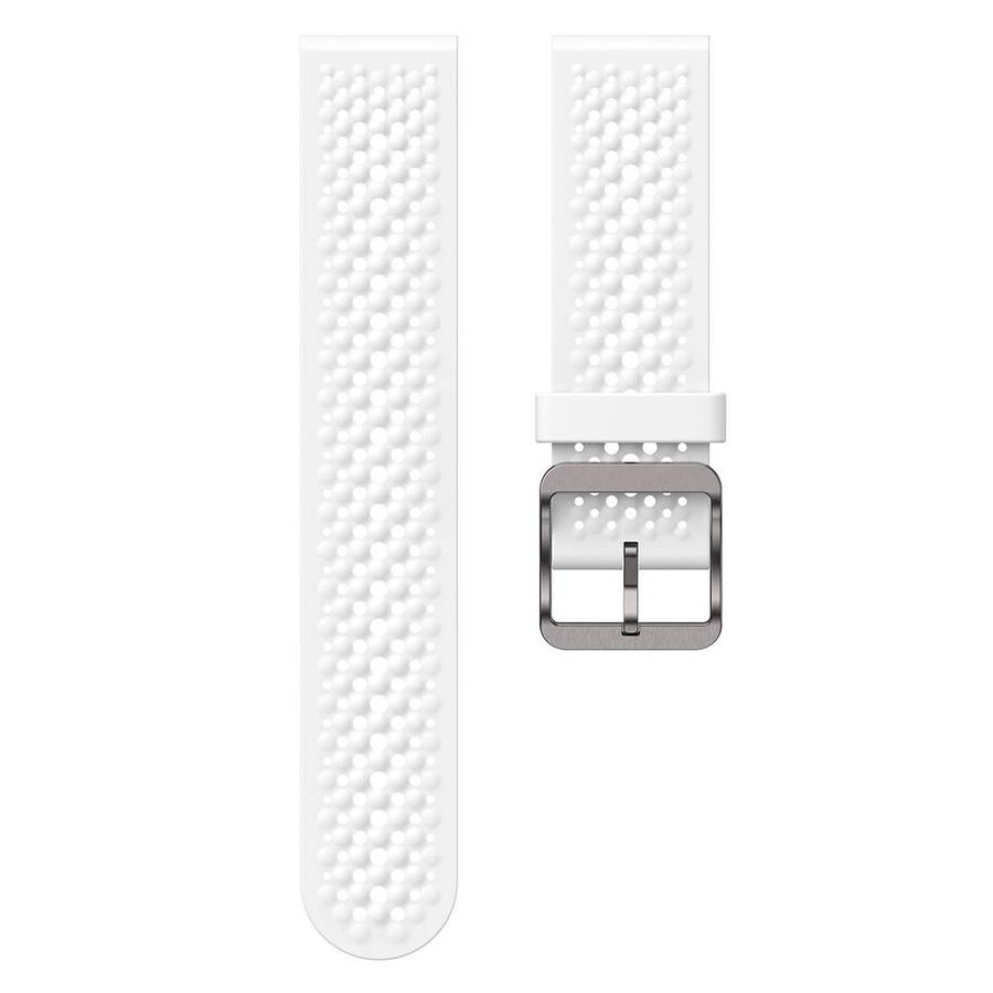18mm Perforated Breathable Pin Buckle Silicone Watch Band(White)