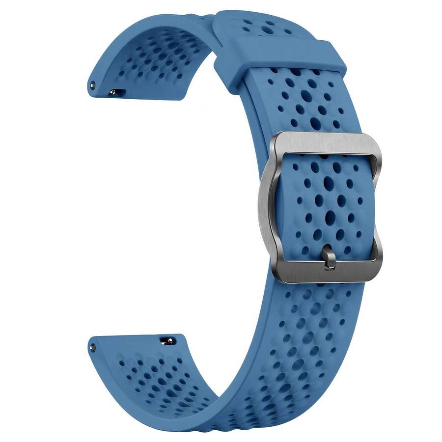 22mm Perforated Breathable Pin Buckle Silicone Watch Band(Blue)