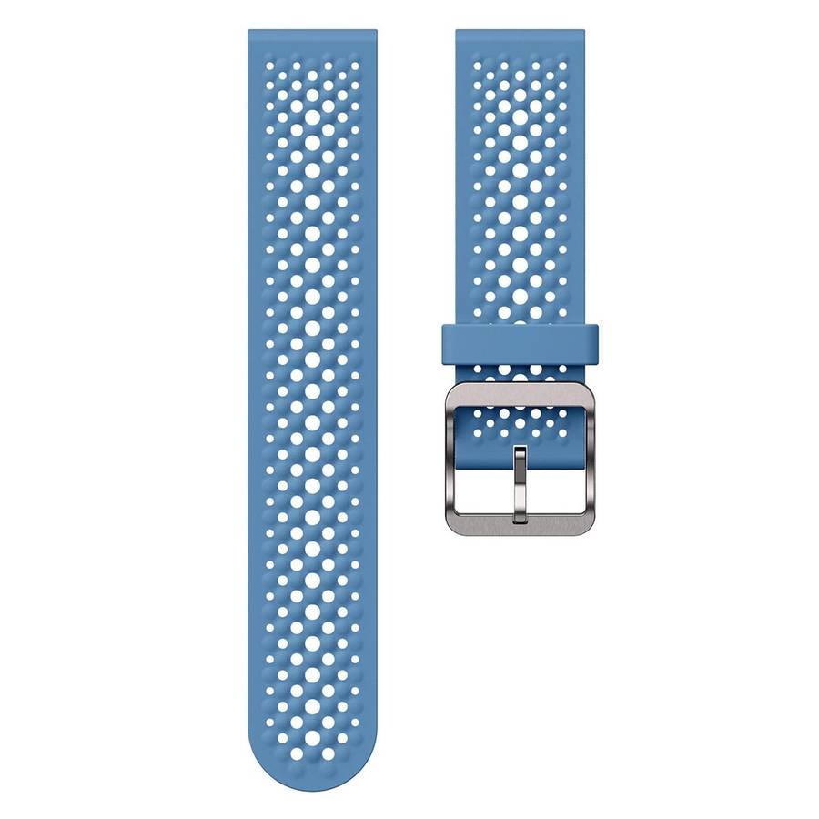 22mm Perforated Breathable Pin Buckle Silicone Watch Band(Blue)