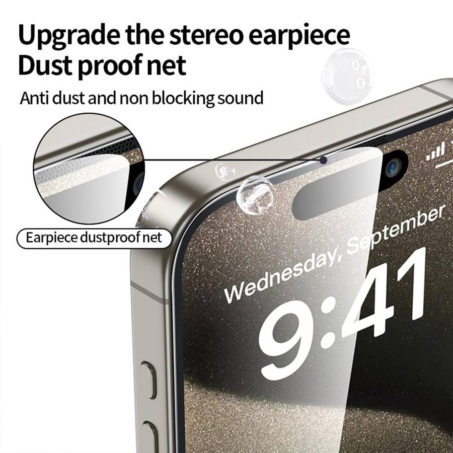 For iPhone 17 Pro 10pcs 300CC Large Arc Antistatic Corning Gorilla Privacy Tempered Glass Film
