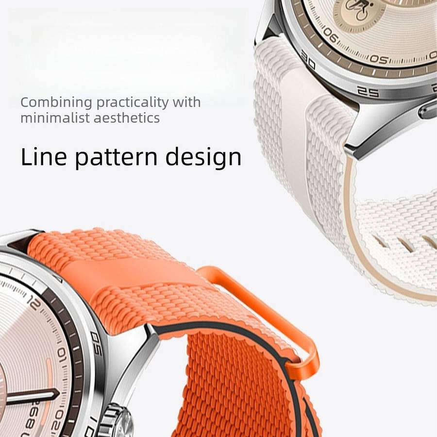 18mm Line Pattern Silicone Watch Band(Navy Blue Black)