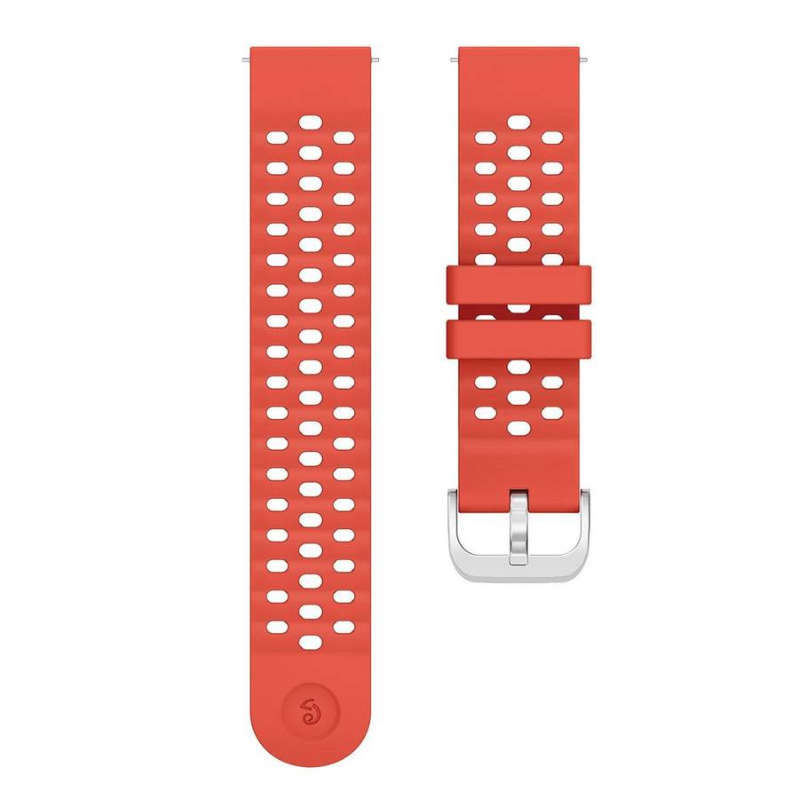 20mm Perforated Wave Textured Silicone Watch Band(Red)
