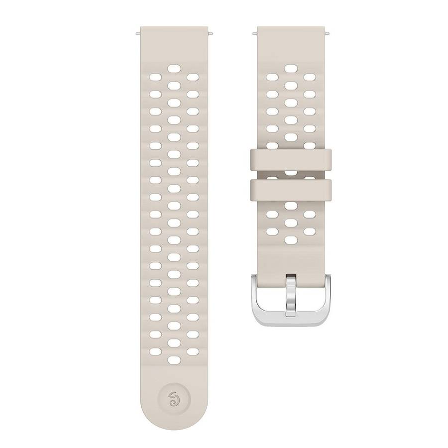 20mm Perforated Wave Textured Silicone Watch Band(Starlight)
