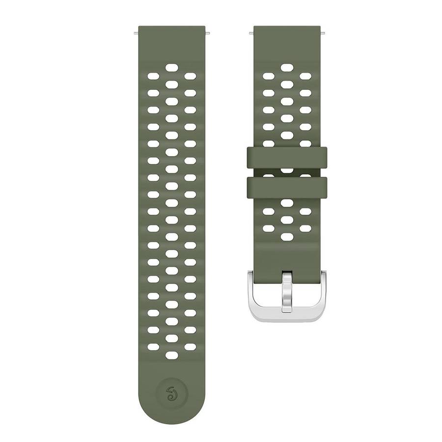20mm Perforated Wave Textured Silicone Watch Band(Army Green)