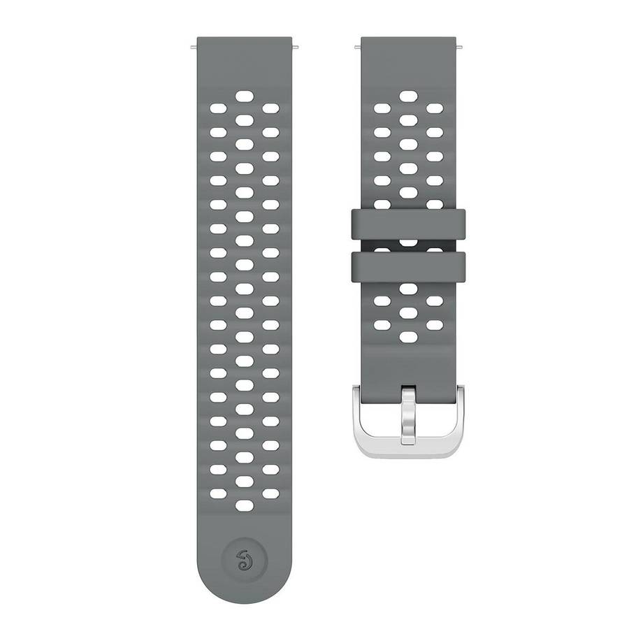 20mm Perforated Wave Textured Silicone Watch Band(Space Grey)