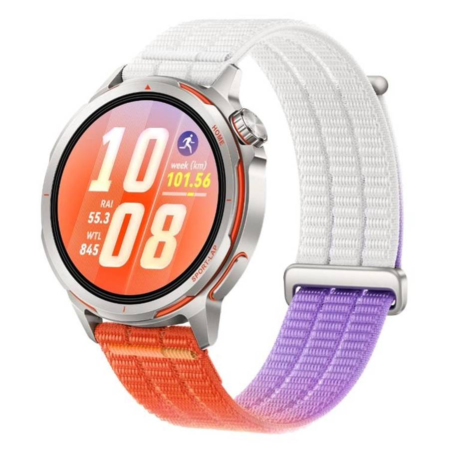 18mm Double-Link Cloud-Feel Breathable Nylon Loop Metal Head Watch Band(Dawn Orange)