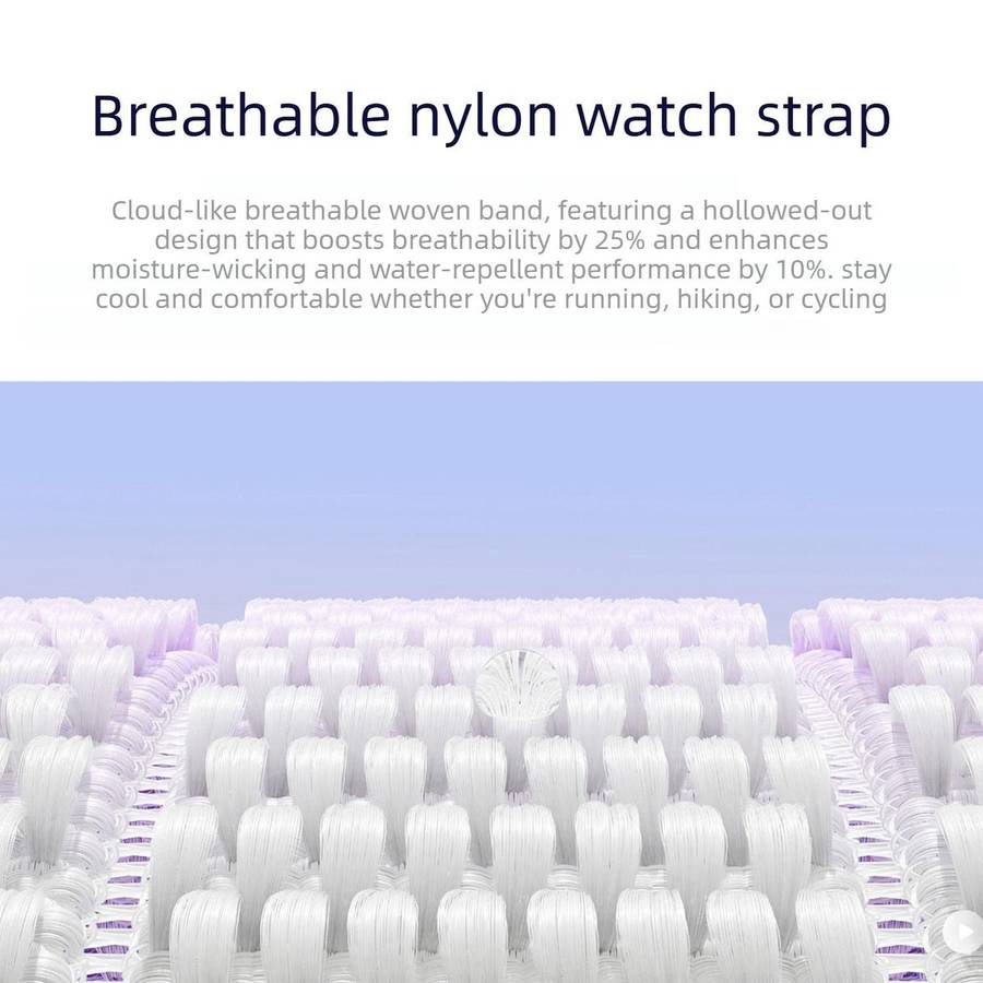 18mm Double-Link Cloud-Feel Breathable Nylon Loop Metal Head Watch Band(Dawn Orange)