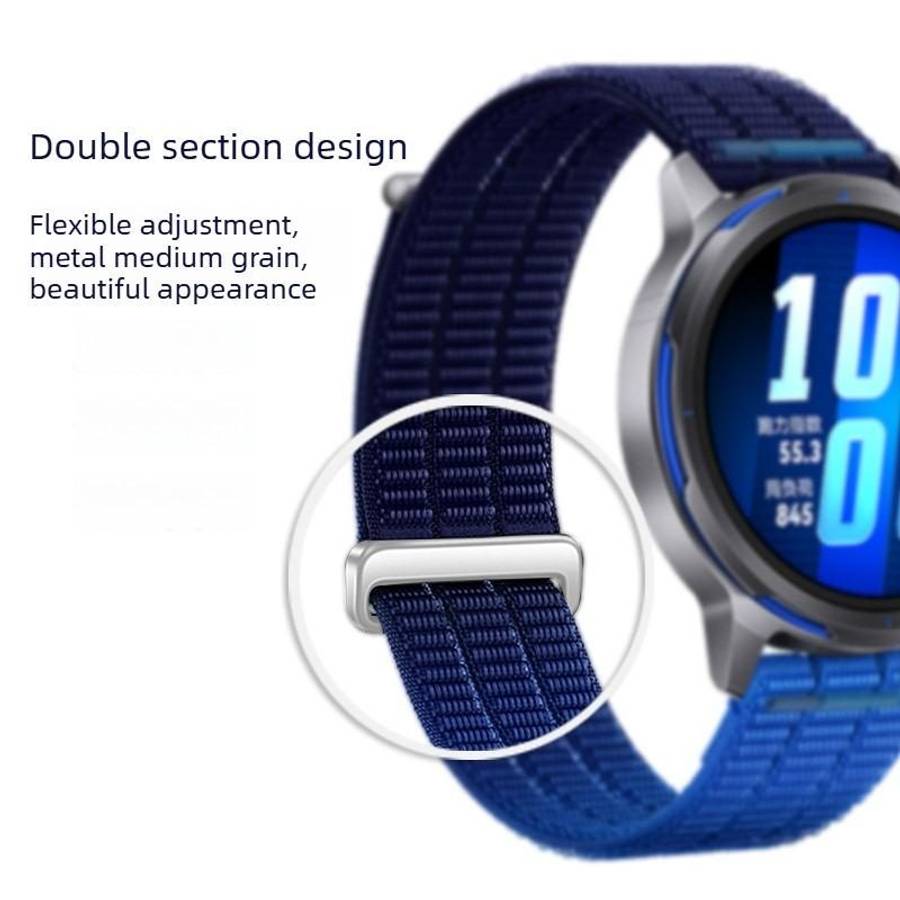 18mm Double-Link Cloud-Feel Breathable Nylon Loop Metal Head Watch Band(Dawn Orange)