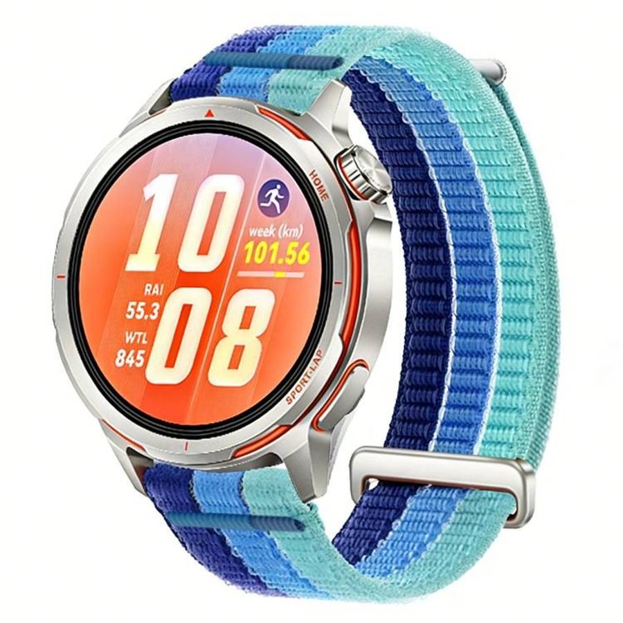 20mm Double-Link Cloud-Feel Breathable Nylon Loop Metal Head Watch Band(Island Blue)