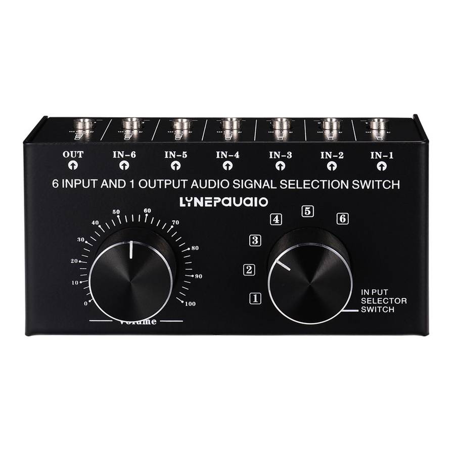 B017 6 Input 1 Output Audio Signal Selection Switcher Output Volume Adjustment Control 3.5mm Inter