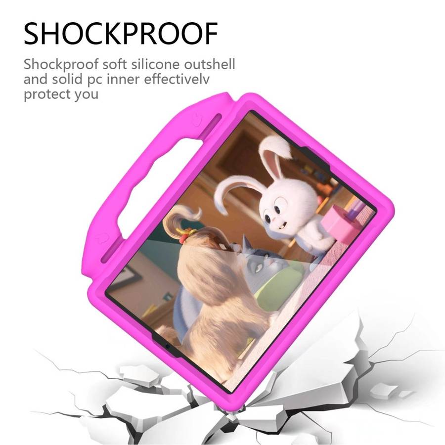 For iPad Pro 11 inch EVA Flat Anti Falling Protective Shell with Thumb Bracket(Rose Pink)