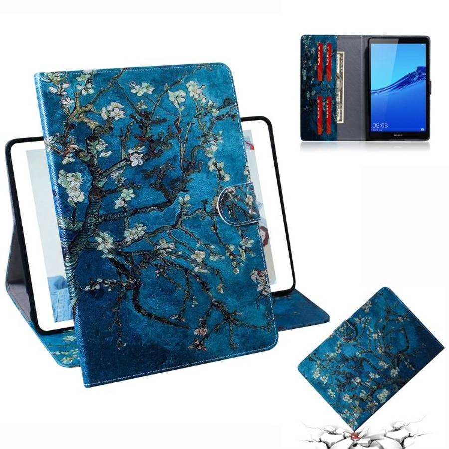 Apricot Blossom Pattern Horizontal Flip Leather Case for Huawei MediaPad M5 Lite 8 / Honor Tab 5,