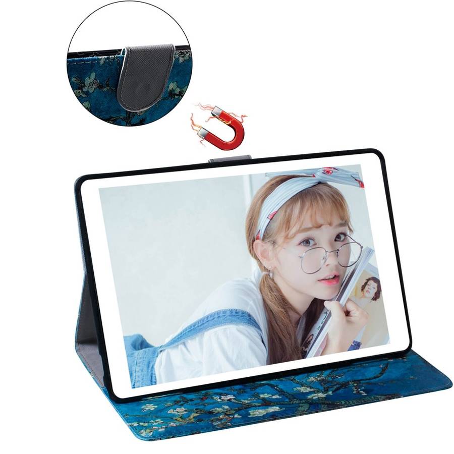 Apricot Blossom Pattern Horizontal Flip Leather Case for Huawei MediaPad M5 Lite 8 / Honor Tab 5,