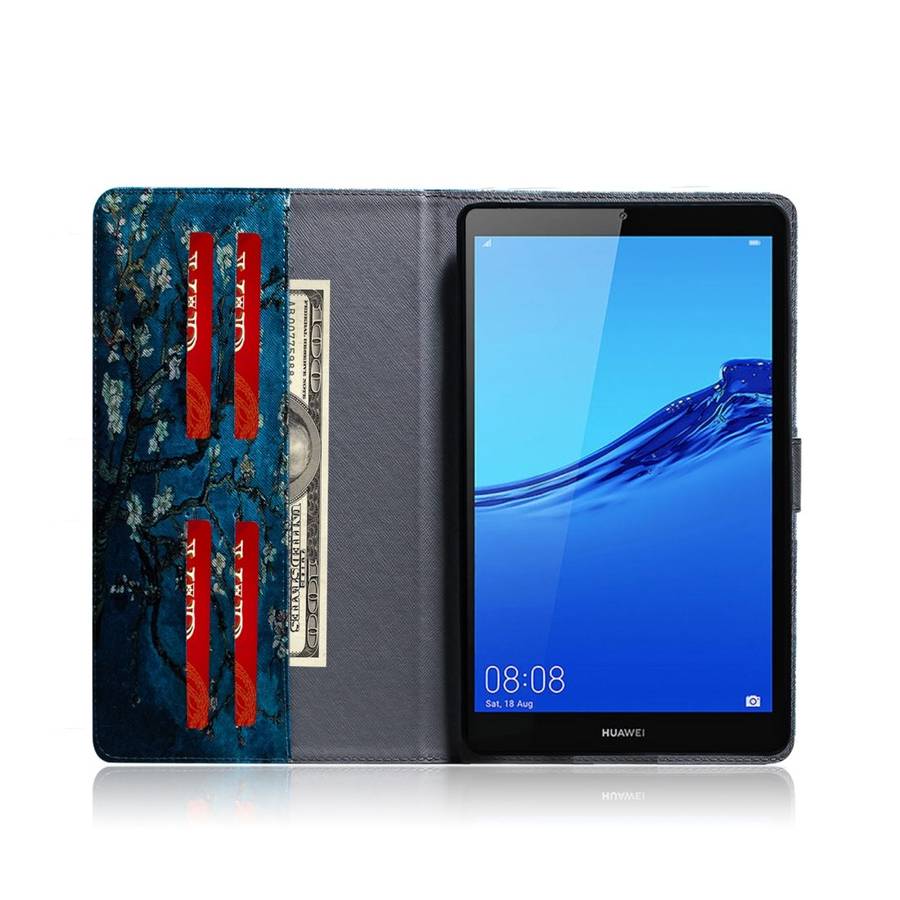 Apricot Blossom Pattern Horizontal Flip Leather Case for Huawei MediaPad M5 Lite 8 / Honor Tab 5,