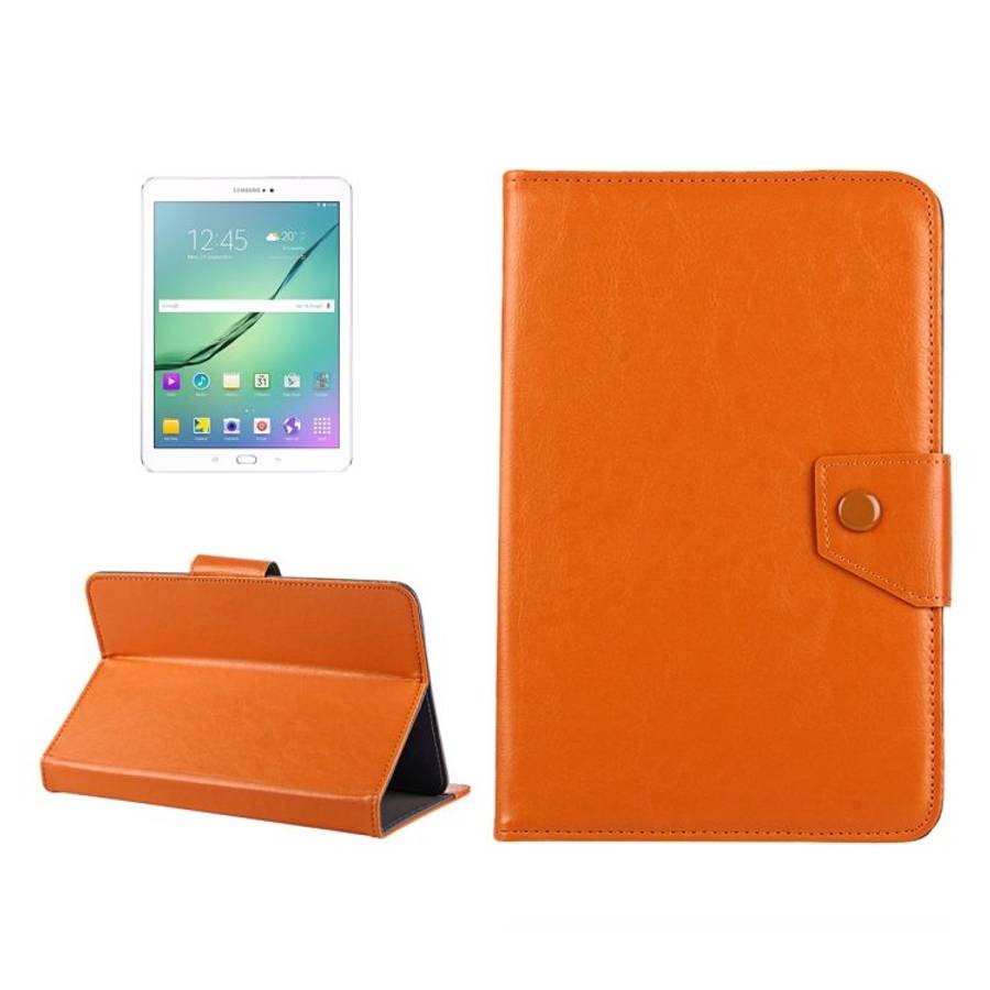 10 inch Tablets Leather Case Crazy Horse Texture Protective Case Shell with Holder fo ... (Orange)