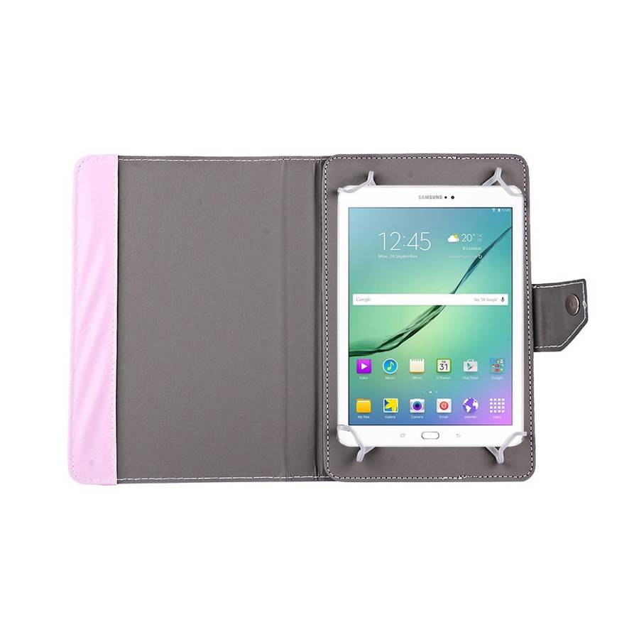 10 inch Tablets Leather Case Crazy Horse Texture Protective Case Shell with Holder for ... (Pink)