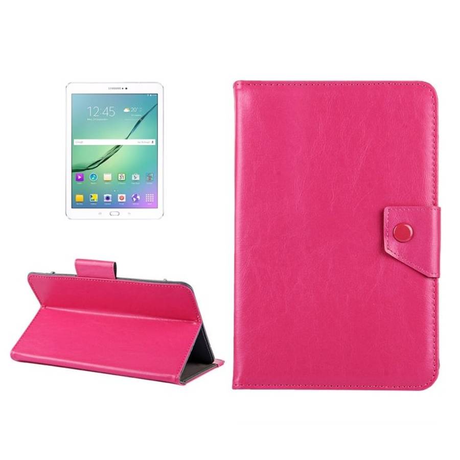 10 inch Tablets Leather Case Crazy Horse Texture Protective Case Shell with Holder f ... (Magenta)