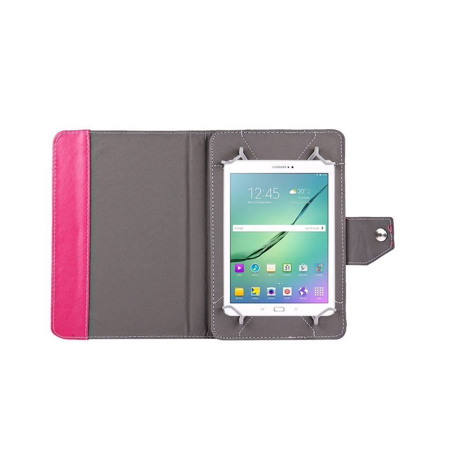 10 inch Tablets Leather Case Crazy Horse Texture Protective Case Shell with Holder f ... (Magenta)