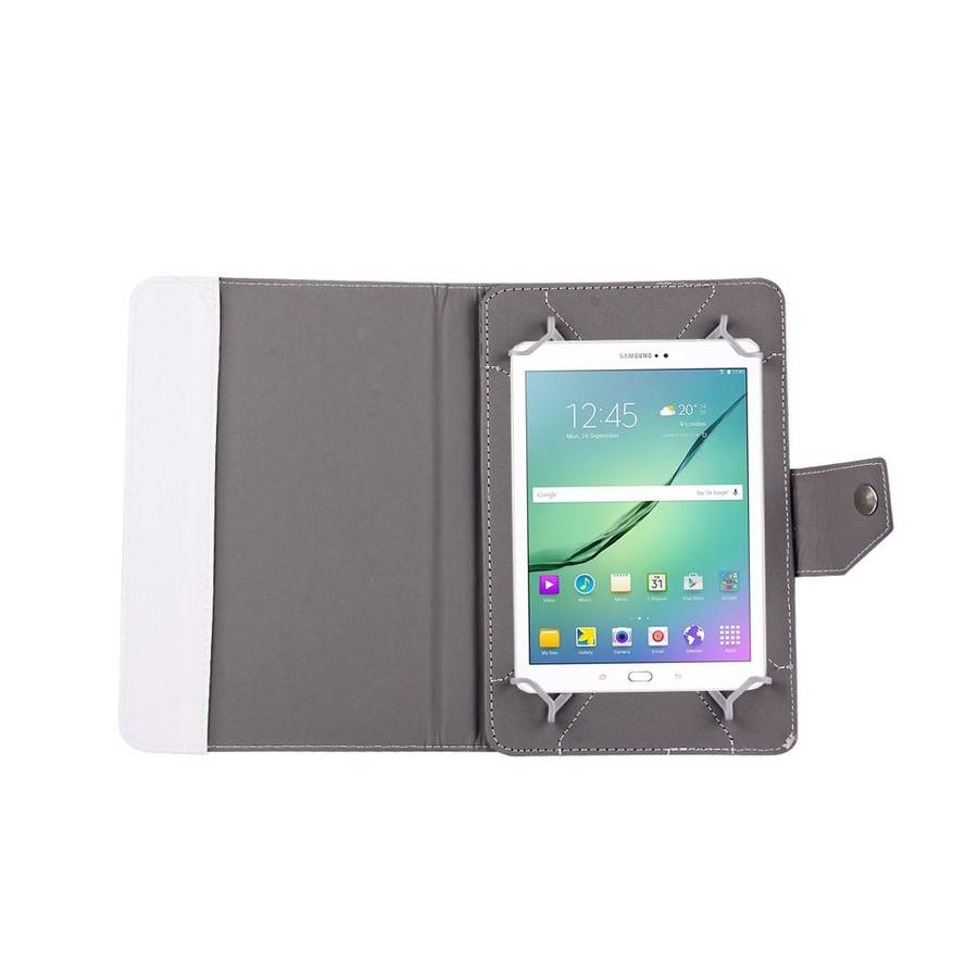 10 inch Tablets Leather Case Crazy Horse Texture Protective Case Shell with Holder for ... (White)