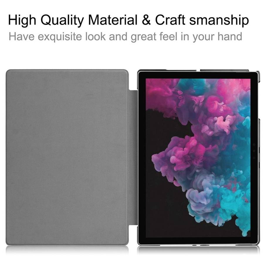 Custer Texture Horizontal Flip PU Leather Case for Microsoft Surface Pro 4 / 5 / 6 / 7 ... (Black)
