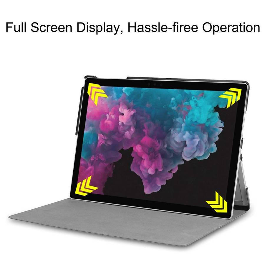 Custer Texture Horizontal Flip PU Leather Case for Microsoft Surface Pro 4 / 5 / 6 / 7 ... (Grey)