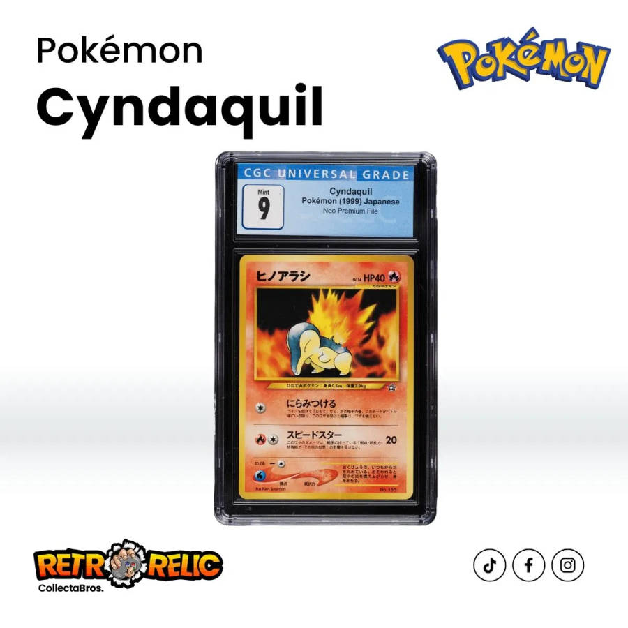 Pokemon -  Neo Premium File Cyndaquil Pokémon Graded Card !