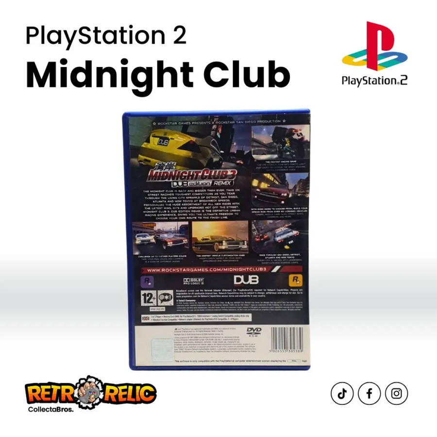 PlayStation Two  Midnight Club 3: DUB Edition Remix (PS2) videogame - Pre-Owned