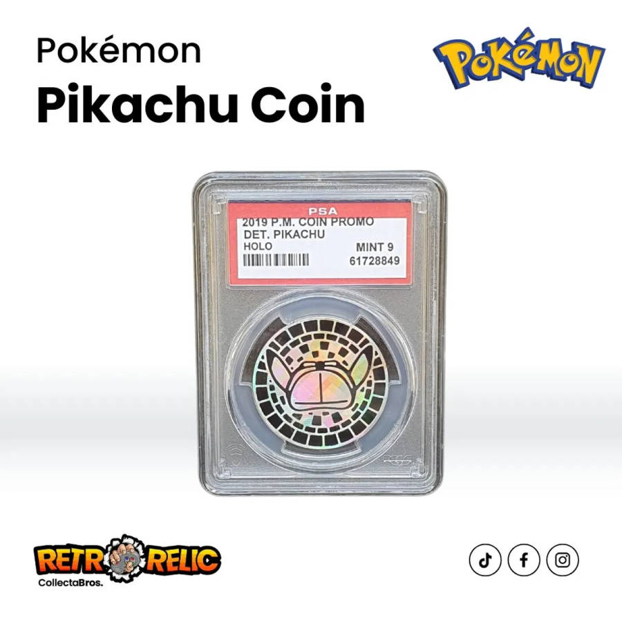Pokemon - Promo Holo Detective Pikachu Graded Coin !