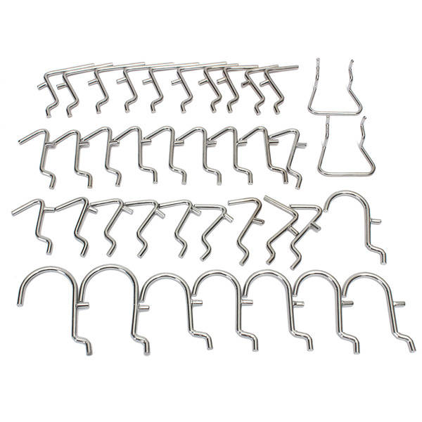 50Pcs Pegboard Display Hooks Assortment Kit Store Organizing Tools