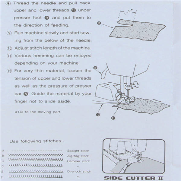 Side Cutter Overlock Presser Foot Feet Sewing Machine Attachment Part Accessary