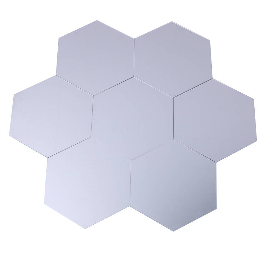 Honana DX-Y5 12Pcs Cute Silver DIY Hexagon Mirror Wall Stickers Home Wall Bedroom Office Decor